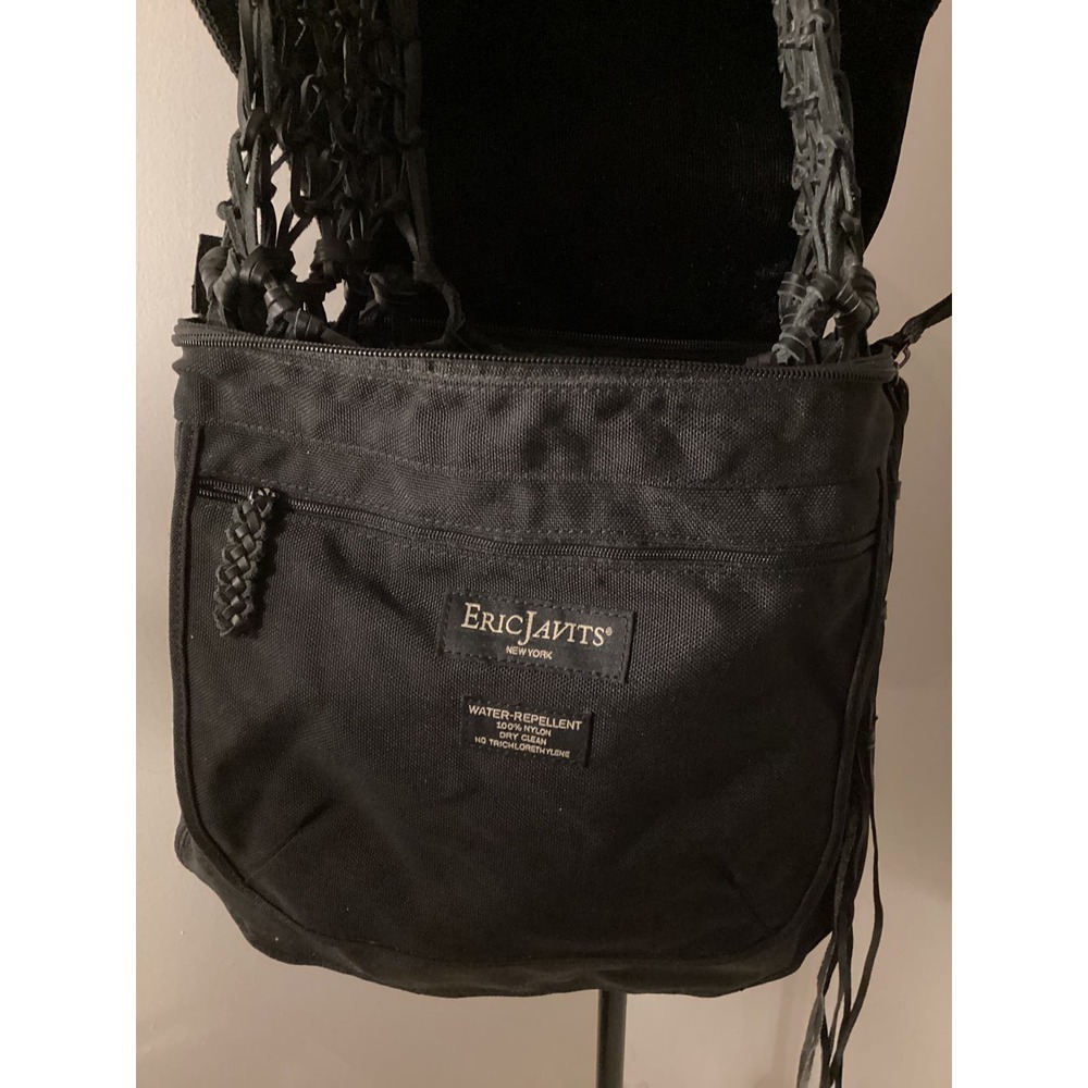 Eric Javits Black fishnet knotted purse satchel crossbody - Picture 9 of 9